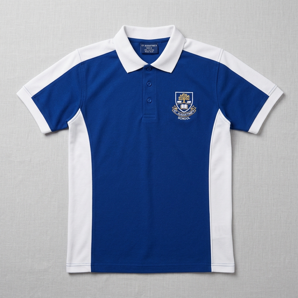 Sporty Blue Panel Polo
