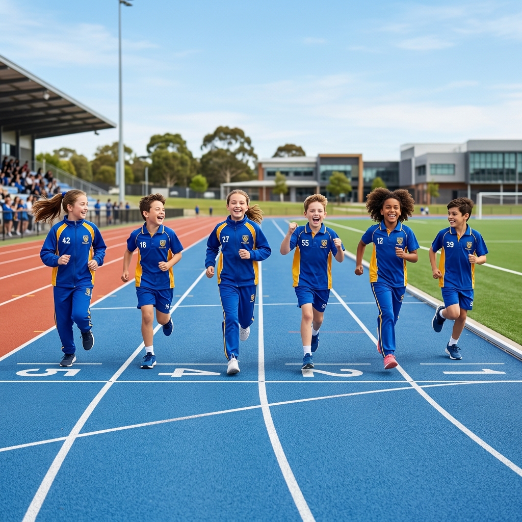 Children running in active wear