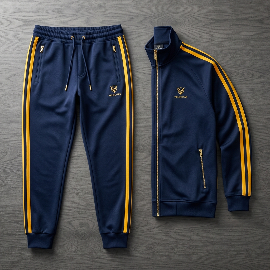 Active Navy and Gold Tracksuit